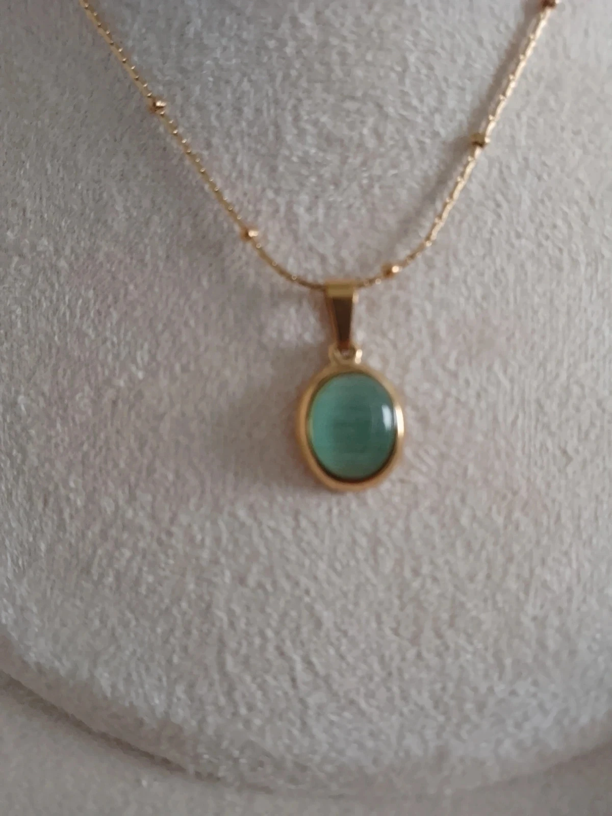 Collier pendentif pierre oeil de chat – photo 2